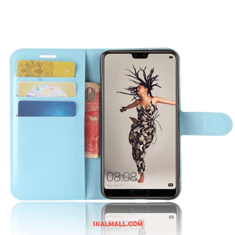 Huawei P20 Skal Skydd Clamshell Läderfodral Mobil Telefon Purpur Butik