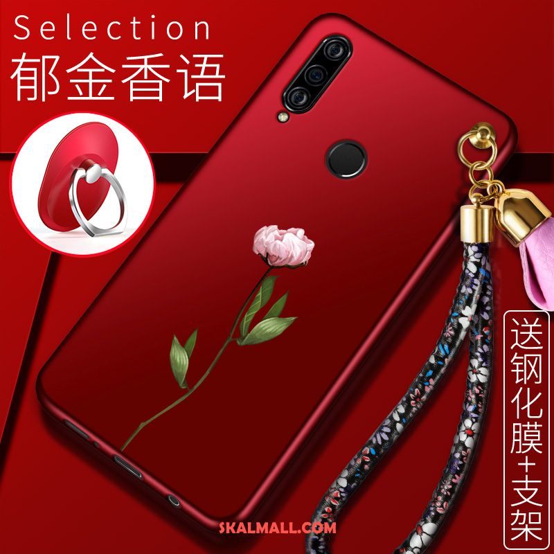 Huawei P30 Lite Skal Personlighet Röd Blommor Trend Varumärke Skydd På Nätet