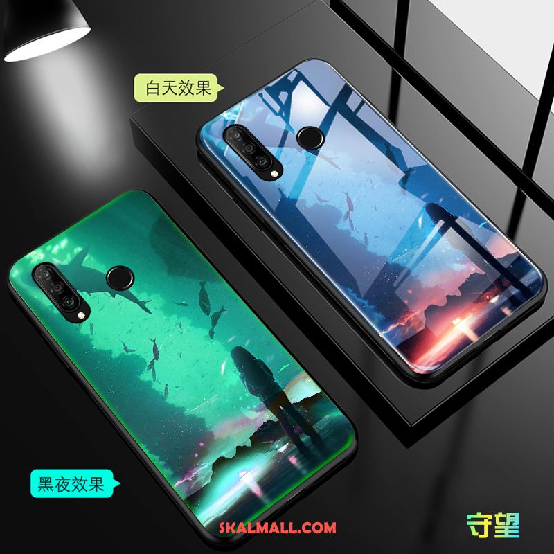 Huawei P30 Lite Skal Purpur All Inclusive Lysande Glas Mobil Telefon Fodral Rabatt