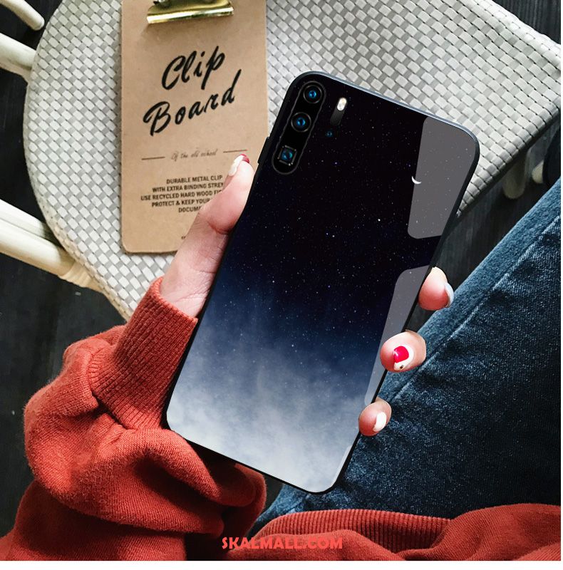 Huawei P30 Pro Skal Blå Härdat Glas Par Fallskydd Net Red Köpa