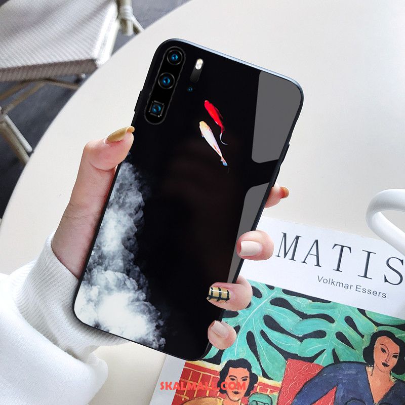 Huawei P30 Pro Skal Blå Härdat Glas Par Fallskydd Net Red Köpa