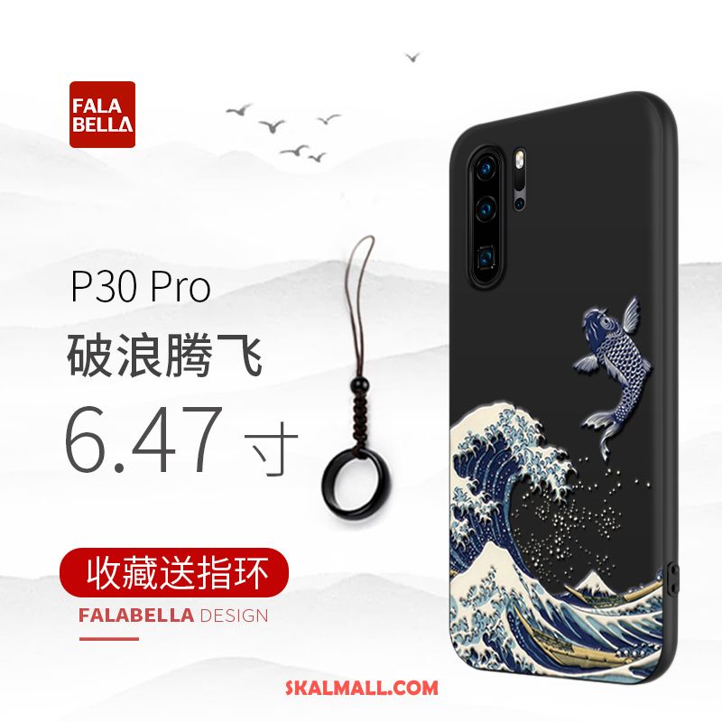 Huawei P30 Pro Skal Kinesisk Stil Svart Fallskydd Mobil Telefon Trend Varumärke Fodral Rea