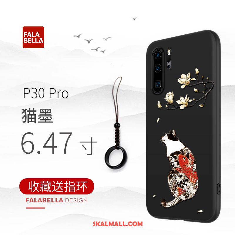 Huawei P30 Pro Skal Kinesisk Stil Svart Fallskydd Mobil Telefon Trend Varumärke Fodral Rea