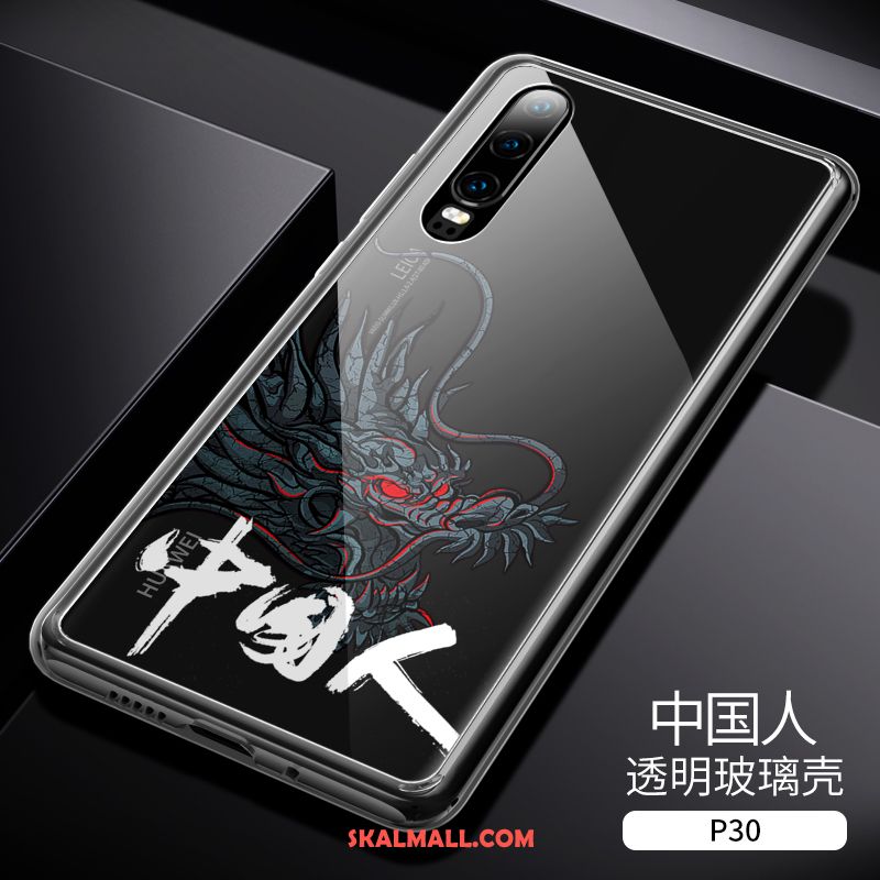 Huawei P30 Skal All Inclusive Fallskydd Glas Kinesisk Stil Mobil Telefon Rea