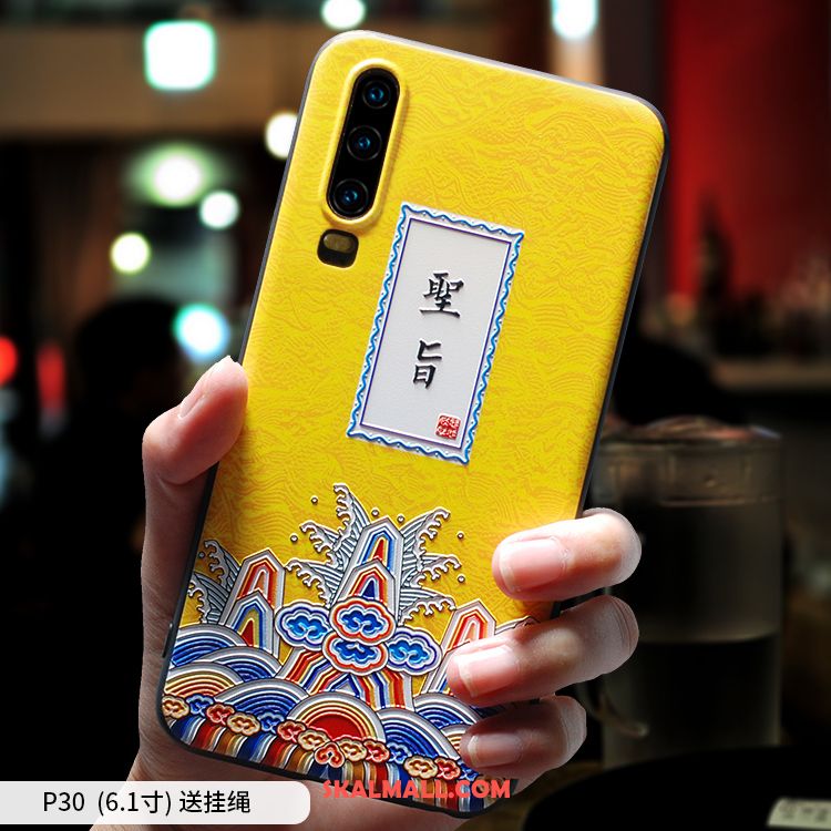 Huawei P30 Skal Trend Varumärke Svart Skydd Kinesisk Stil Kreativa Fodral Rea