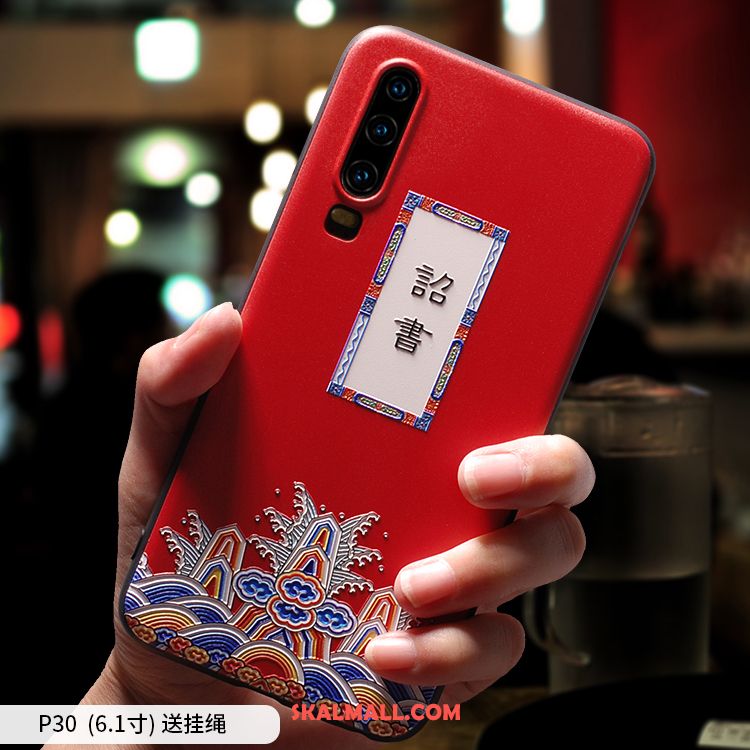 Huawei P30 Skal Trend Varumärke Svart Skydd Kinesisk Stil Kreativa Fodral Rea