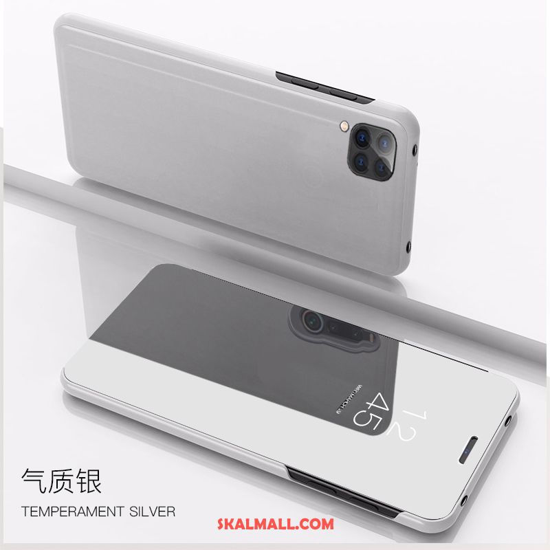 Huawei P40 Lite Skal Läderfodral Rosa Guld Transparent Spegel Mobil Telefon Rea