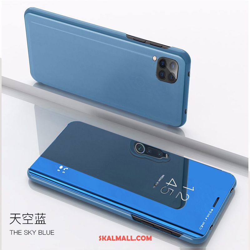 Huawei P40 Lite Skal Läderfodral Rosa Guld Transparent Spegel Mobil Telefon Rea