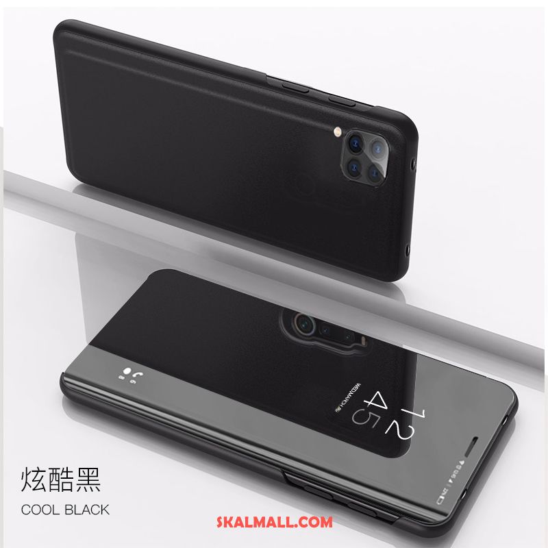 Huawei P40 Lite Skal Läderfodral Rosa Guld Transparent Spegel Mobil Telefon Rea