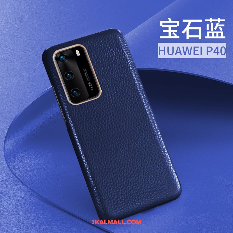 Huawei P40 Skal Business Äkta Läder All Inclusive Slim Fallskydd Fodral Billig