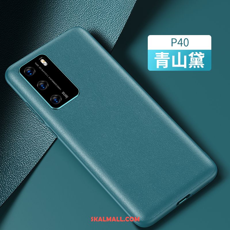 Huawei P40 Skal Äkta Läder Högt Utbud Fallskydd Svart Kreativa Fodral Billigt