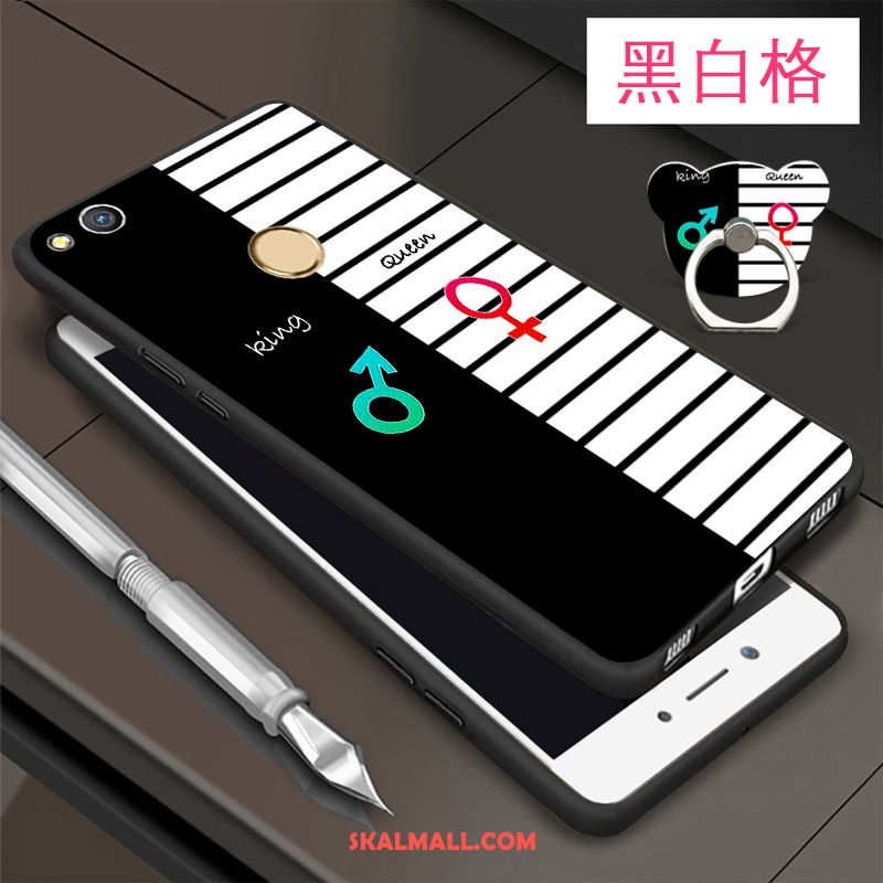 Huawei P8 Lite 2017 Skal Svart Mobil Telefon Purpur Hängsmycken Ring Rea