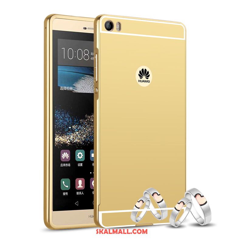 Huawei P8 Skal Metall Guld Skydd Mobil Telefon Spegel Billig