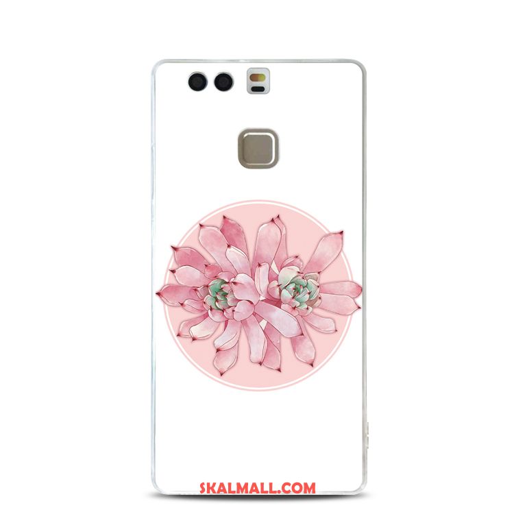 Huawei P9 Skal Rosa Lättnad Support Blommor Mjuk Butik