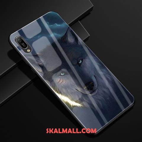 Huawei Y6 2019 Skal Blå Mobil Telefon Fallskydd Kreativa Glas På Rea