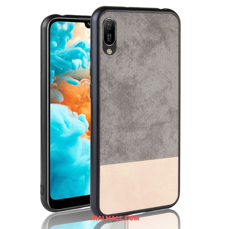 Huawei Y6 2019 Skal Nubuck Mönster Mjuk Fallskydd Denim Fodral Köpa