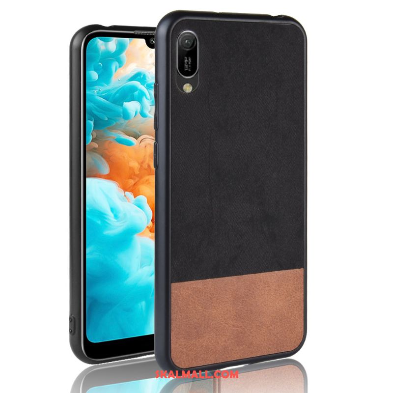 Huawei Y6 2019 Skal Nubuck Mönster Mjuk Fallskydd Denim Fodral Köpa