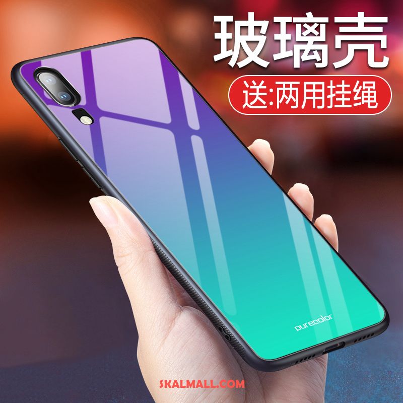 Huawei Y6 2019 Skal Skydd Fallskydd Härdat Glas Gradient Färg Silikon Rea