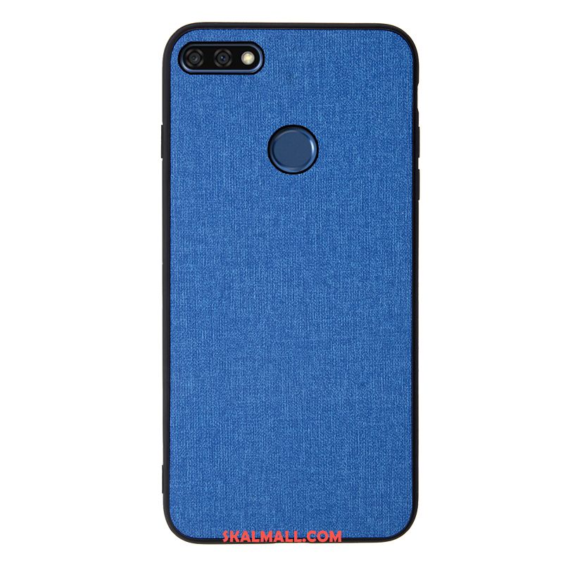 Huawei Y7 2018 Skal All Inclusive Grön Mjuk Mobil Telefon Textil Billigt