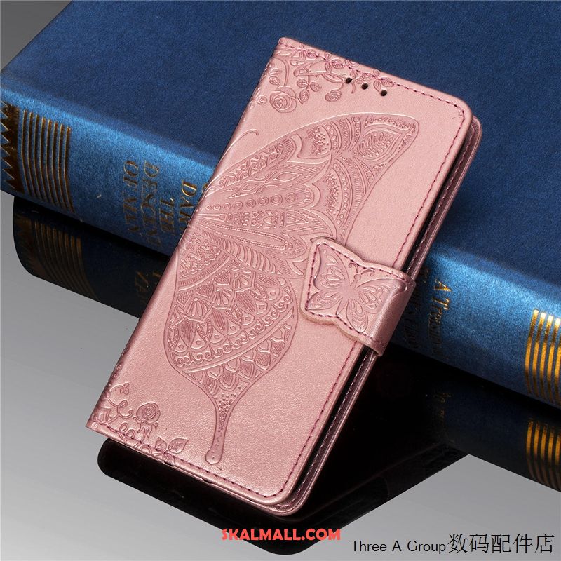 Huawei Y7 2019 Skal Trend Skydd Läderfodral Rosa Clamshell Fodral Rea