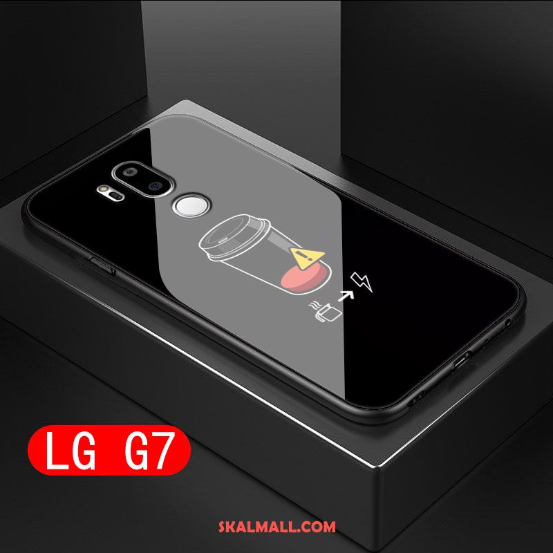 Lg G7 Thinq Skal Hård Trend Glas Svart Mobil Telefon Fodral Rea