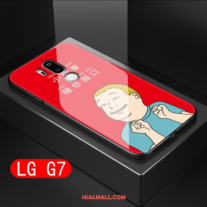 Lg G7 Thinq Skal Hård Trend Glas Svart Mobil Telefon Fodral Rea