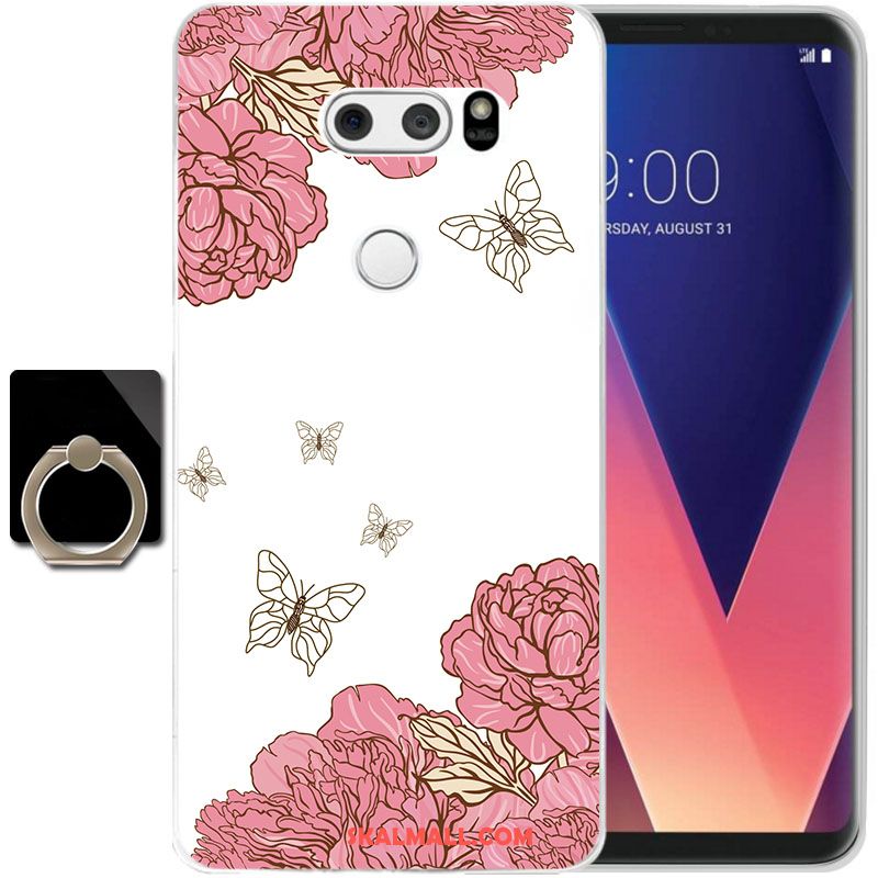 Lg V30 Skal Mjuk Mobil Telefon Fallskydd Gul Tecknat Rea