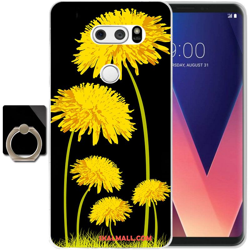 Lg V30 Skal Mjuk Mobil Telefon Fallskydd Gul Tecknat Rea