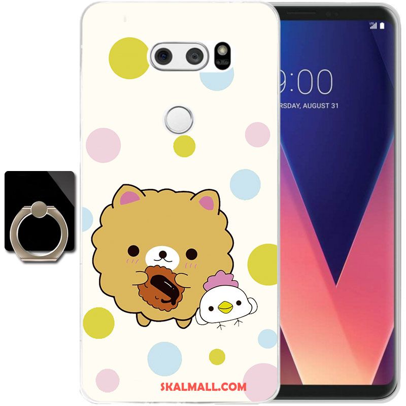 Lg V30 Skal Mjuk Mobil Telefon Fallskydd Gul Tecknat Rea