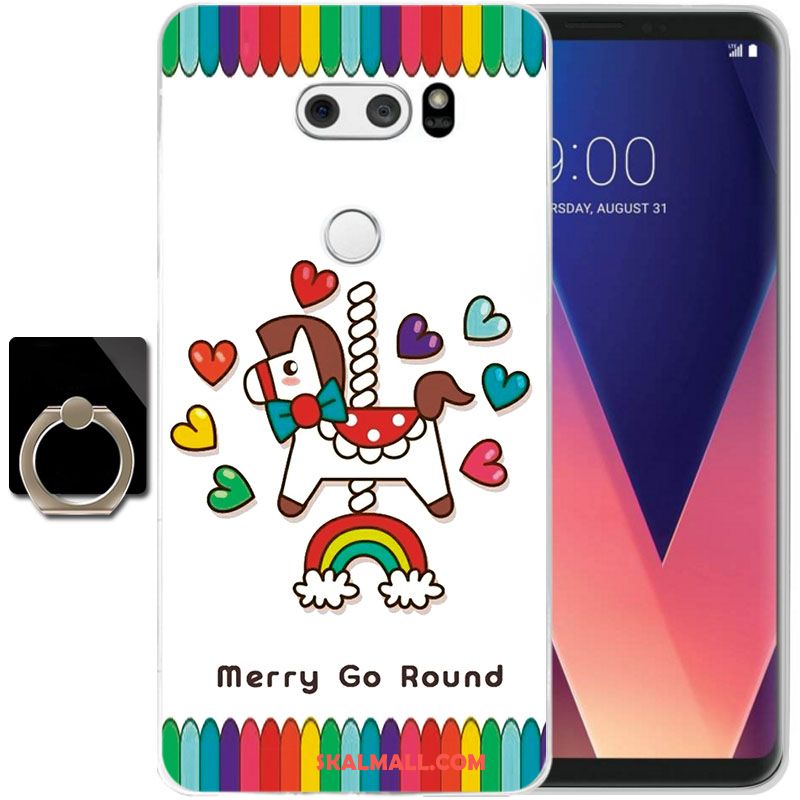 Lg V30 Skal Mjuk Mobil Telefon Fallskydd Gul Tecknat Rea