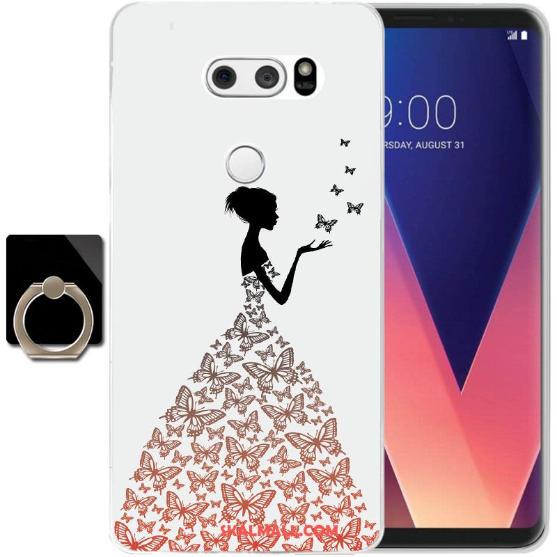 Lg V30 Skal Mjuk Mobil Telefon Fallskydd Gul Tecknat Rea