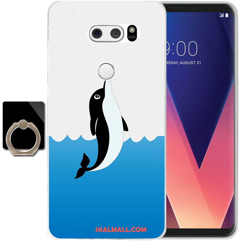 Lg V30 Skal Mjuk Mobil Telefon Fallskydd Gul Tecknat Rea