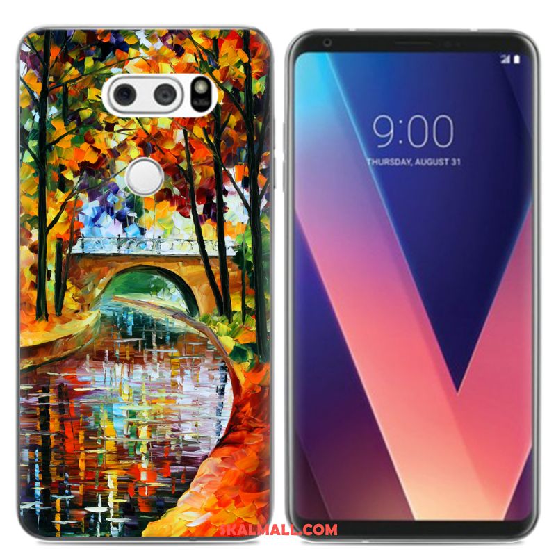 Lg V30 Skal Mjuk Silikon Färg Kyla Pu Fodral Online