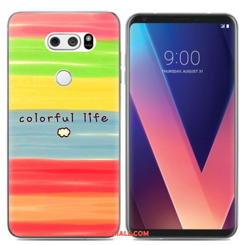 Lg V30 Skal Mjuk Silikon Färg Kyla Pu Fodral Online