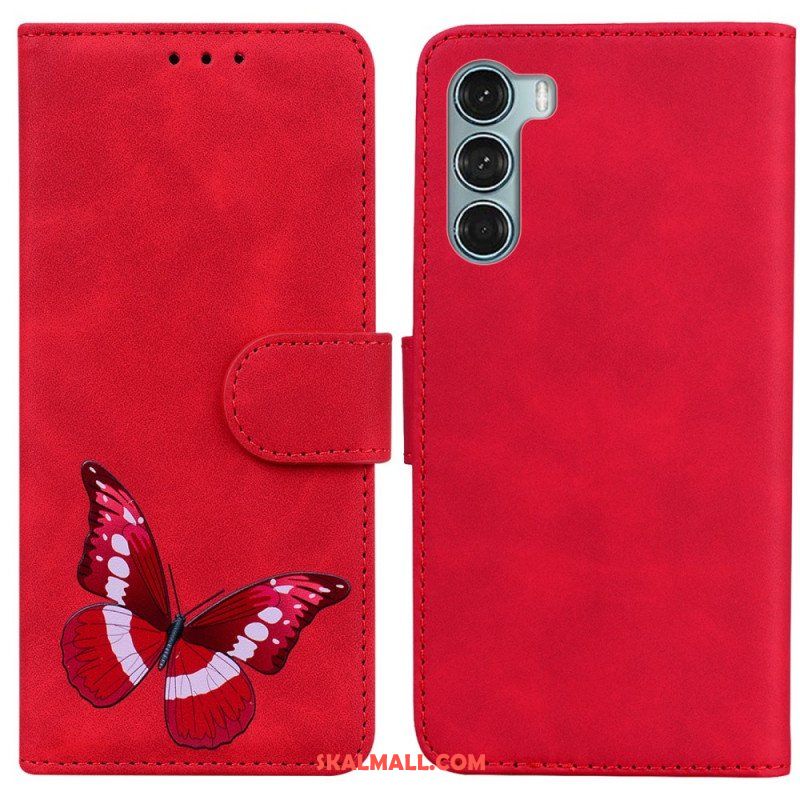 Läderfodral Moto G200 5G Skin-touch Butterfly