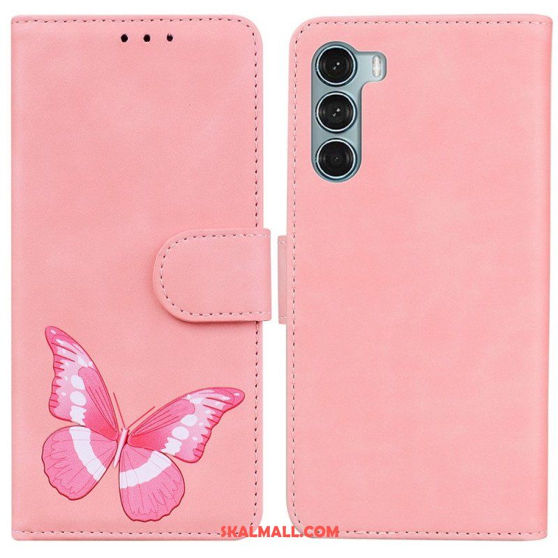 Läderfodral Moto G200 5G Skin-touch Butterfly