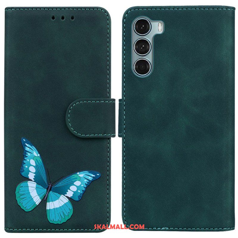 Läderfodral Moto G200 5G Skin-touch Butterfly