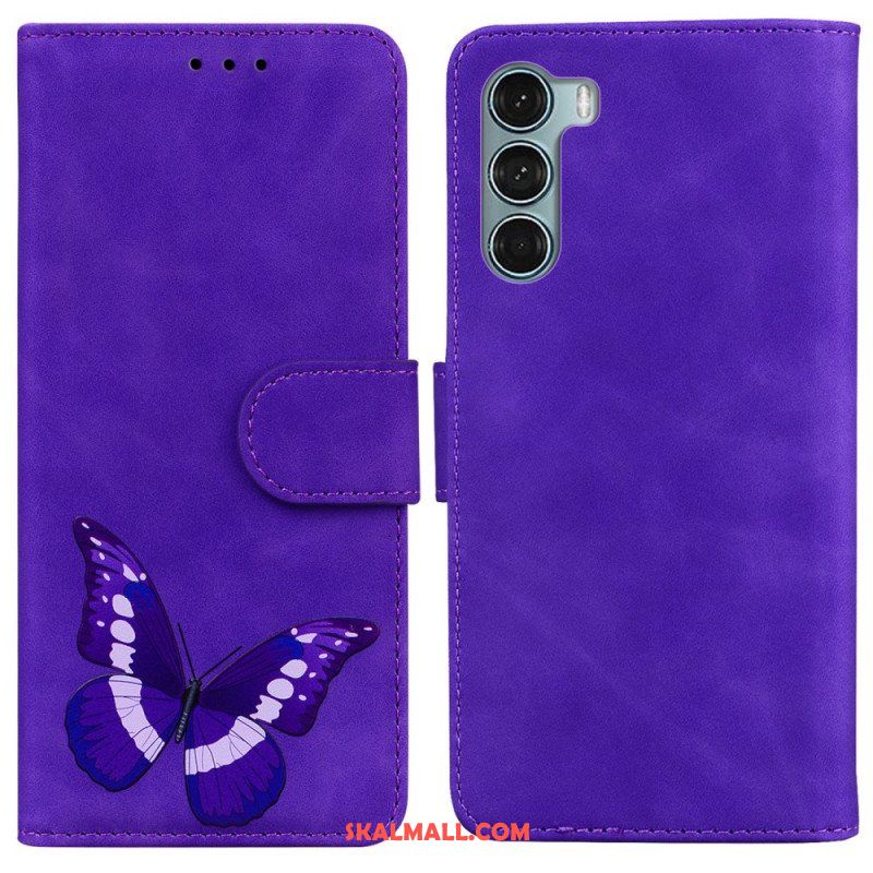 Läderfodral Moto G200 5G Skin-touch Butterfly