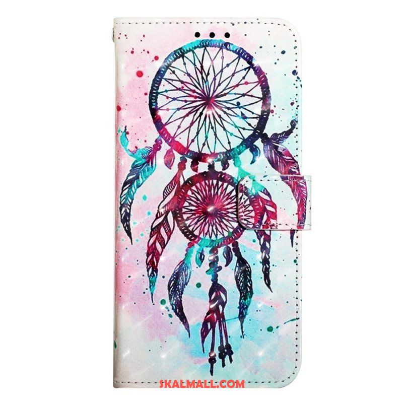 Läderfodral Samsung Galaxy A14 / A14 5G Med Kedjar Strap Dream Catcher