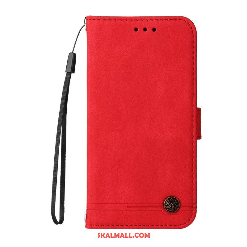 Läderfodral Xiaomi Redmi Note 10 Pro Nit Och Rem I Konstläder
