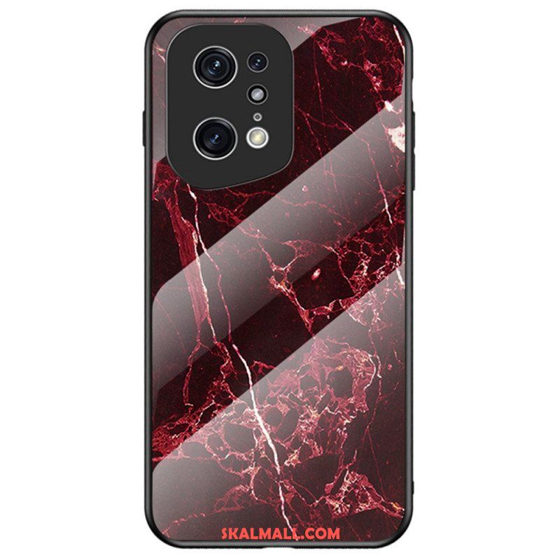 Mobilskal Oppo Find X5 Pro Marmorfärger Härdat Glas