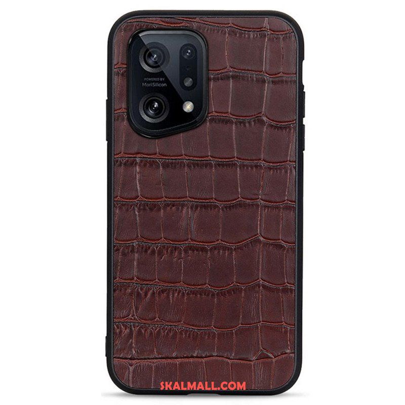 Mobilskal Oppo Find X5 Äkta Crocodile Texture Läder