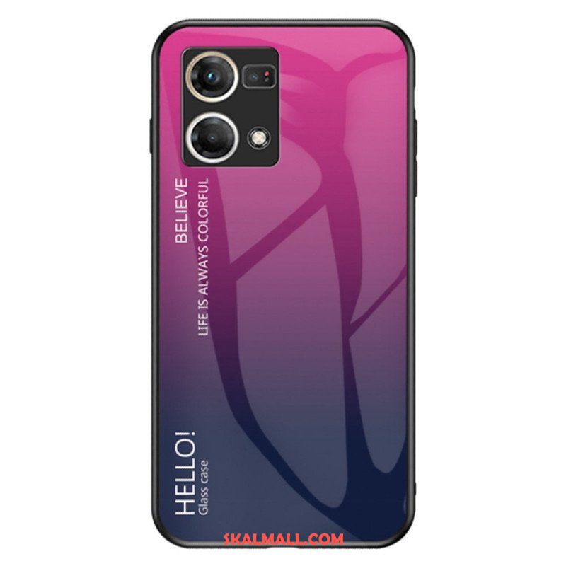 Mobilskal Oppo Reno 7 Härdat Glas Hej