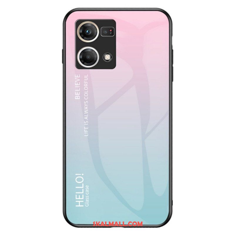 Mobilskal Oppo Reno 7 Härdat Glas Hej