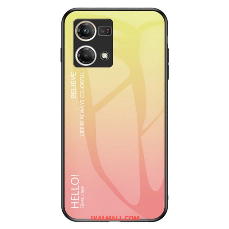 Mobilskal Oppo Reno 7 Härdat Glas Hej