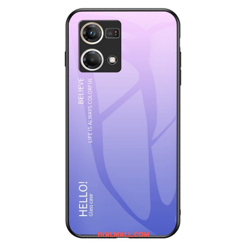 Mobilskal Oppo Reno 7 Härdat Glas Hej