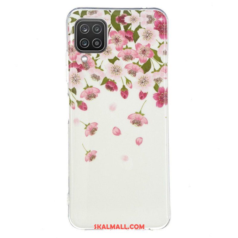 Mobilskal Samsung Galaxy M12 / A12 Fluorescerande Blommor