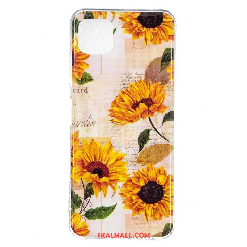 Mobilskal Samsung Galaxy M12 / A12 Fluorescerande Blommor