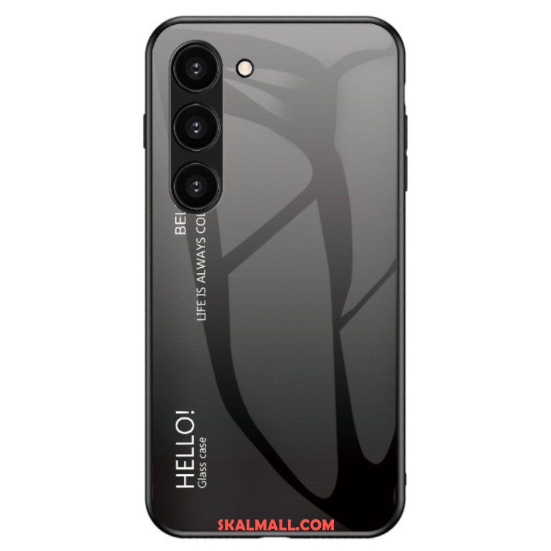 Mobilskal Samsung Galaxy S23 5G Härdat Glas Hej