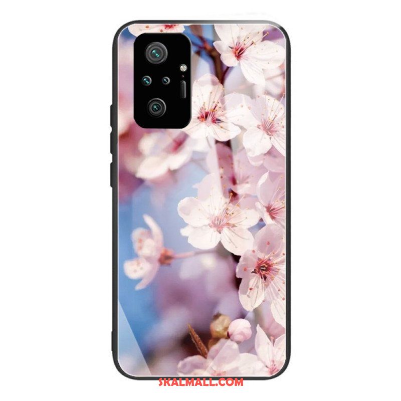 Mobilskal Xiaomi Redmi Note 10 Pro Realistiska Blommor I Härdat Glas